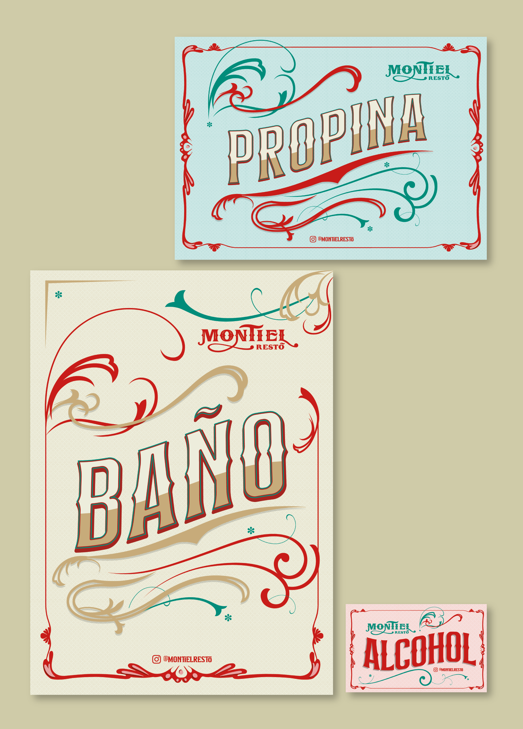 logo inspirado en el filete porteño con paleta de color vintage